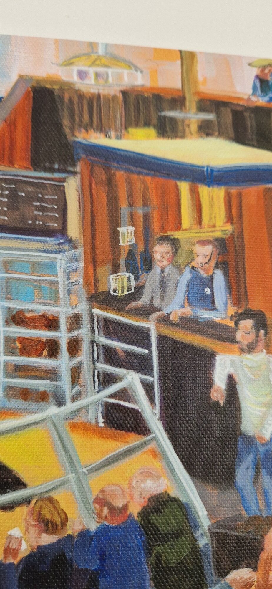 Bald Heads and Bulls 12'' x 12'' print on boxed canvas - Image 3