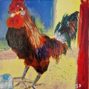 Snake Plisken...aka proud rooster a portrait by Sue Dewhurst