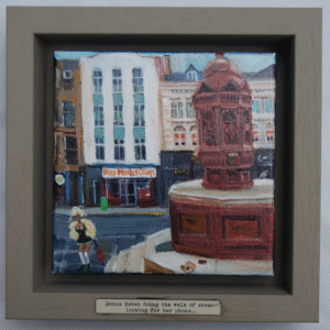 Donna Kebab doing the walk of shame- looking for her phone...