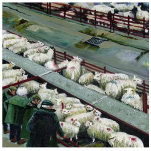 Art print- ltd ed giclee of Auction Mart taken from original painting